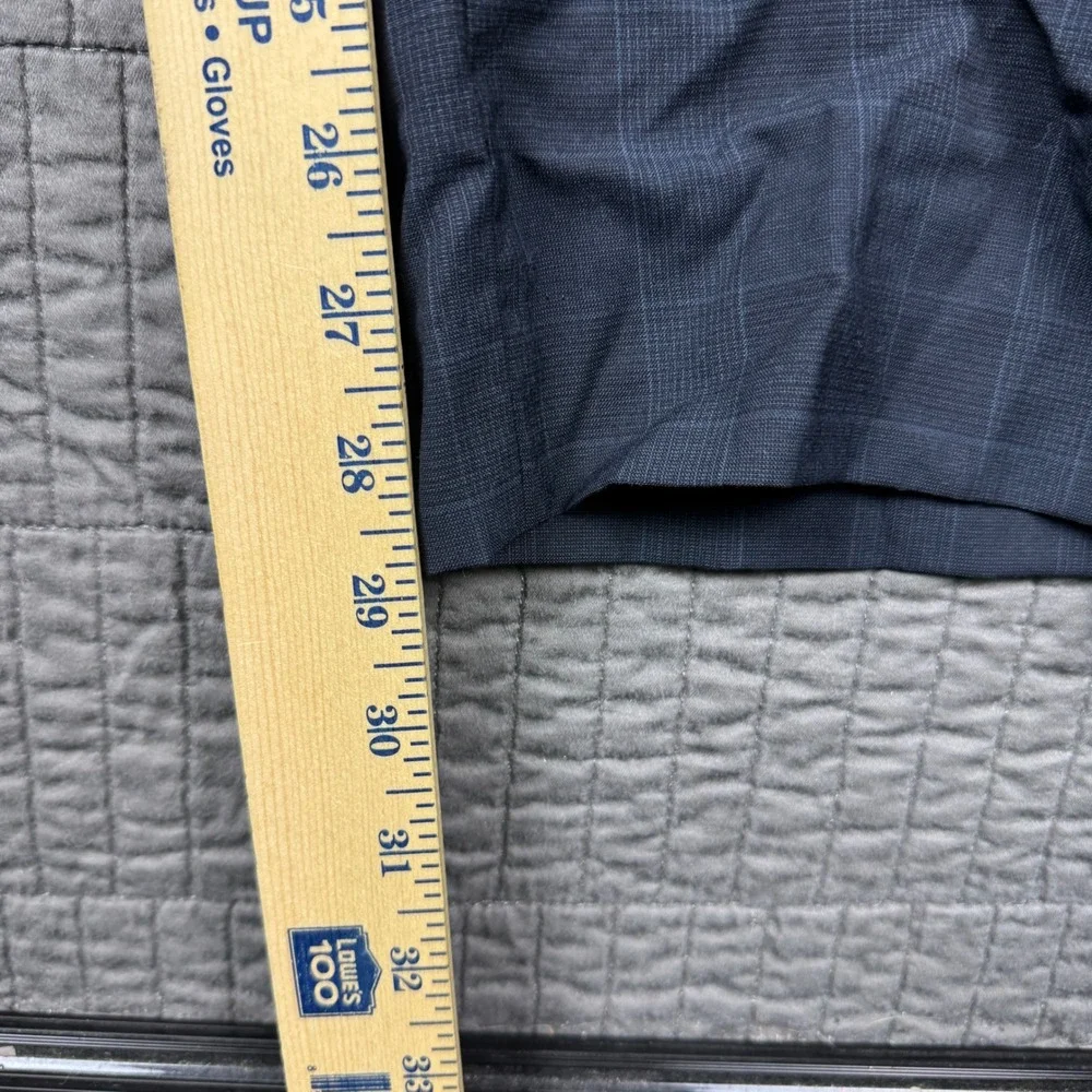 Banana Republic Mens 34x30 (34x29) Wool Tailored Navy Plaid Dress Pants Preppy